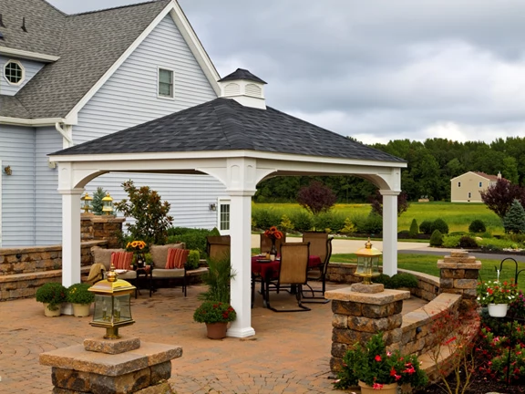 A vinyl pavilion with 8x8 posts